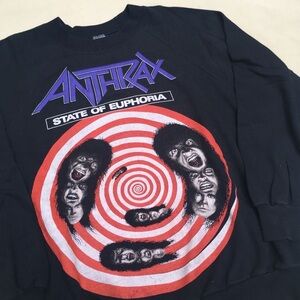 Vintage Anthrax State Of Euphoria Crewneck Sweatshirt